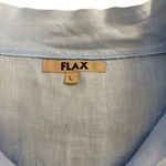 Flax Light Blue Button Up Tunic Top 100 Percent Linen Women's Large Lagenlook Photo 5