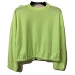 Abound  Womens Neon Green Elastic Waist Long Sleeve Sweatshirt Photo 0