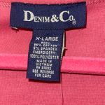 Denim & Co Vibrant Pink button up embroidered cardigan NWT woman’s XL Photo 1
