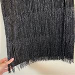 ✨ Maner Women’s Black Silver Fringe Mini Skirt Large NWT Concert Photo 3