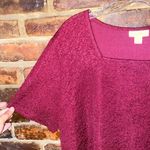 appleseed's  Maroon Red Scrunch Stretch Short Sleeve Square Neck Top Size XL Photo 1