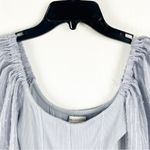 Urban Outfitters  Cynthia Blue Ribbed Sheer Balloon Sleeves Crop Top Size XS Photo 4