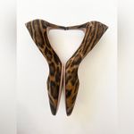 Prada  Black Brown leather Calf Hair Leopard Print pointed toe pumps EU 39.5 Photo 4