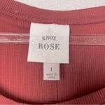 Knox Rose Women's Brick Red Ribbed Long Sleeve Tee with Lace Sleeve Size L Photo 1