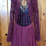 Lulus Awaken My Love Burgundy Long Sleeve Lace Maxi Dress small bridesmaids maternity Photo 7