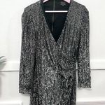 Bardot Sequin Long Sleeve Sparkle Dress Charcoal Sequin Size US 8 Photo 1