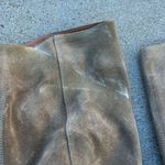 Free People  Elle Suede Leather Beige Souchy Heeled Knee High Boots Size 40 Photo 4