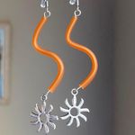 Handmade unique retro boho funky hippie style sun dangle earrings☀️ Photo 3