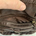 Brown Faux Leather Bag Top Handle Brass Hardware Y2K Style Photo 5