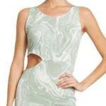 Dual Nature Dress Women's Large Green White Sleeveless Cut Out Sexy Night Out Photo 3