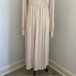 Joyfunear Pleated Long Sleeve Gown Medium Renaissance Pastel Pink Maxi‎ Dress Photo 5