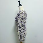 Free People Mabel Lilac Combo Purple Yellow Floral Sheer Puff Sleeve Top Large Photo 3