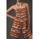 Anthropologie NWT  Hutch Bandeau Romper Size XS‎ Brown Motif Stripe Photo 2