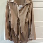 Princess Polly Size 6 Tie-front Shirt Mini Dress Silky Beige Baddie Photo 2