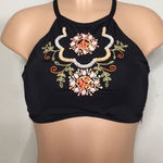Kenneth Cole black embellished bikini top. NWT Photo 0