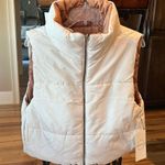 Vine & Valley Puffer Vest Reversible Cozy Zip Jacket Beige Tan Womens M New Photo 1