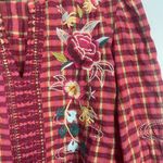 Johnny Was  Lani Victorian Effortless Blouse In Plaid size small Photo 3