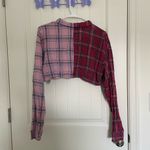 Adika  women’s cropped multi-colored plaid top —‎ large Photo 7