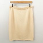 St. John | Knit Pencil Long Straight Light Butter Yellow Skirt Elastic | Size 6 Photo 1