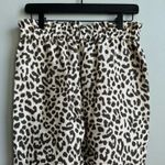 J.Crew  Ruffle Waist Leopard Print Linen Pants in Ivory Size 2 Photo 7