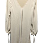 Amanda Uprichard  Mini Dress Long‎ Sleeve V Neck Tie Detail Beige Size S Photo 0