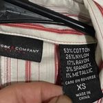 New York & Company red/white/silver button down long sleeve dress shirt Red Size XS Photo 7