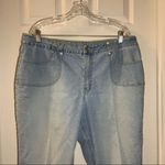 L.A. Blues  Light Wash Denim Crop Capri Jeans size 20W Photo 3
