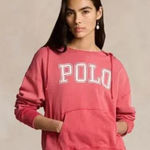 Ralph Lauren POLO  Women's Logo Split-Neck Fleece Hoodie Size M Red NWT Photo 0