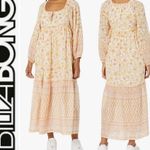 Billabong NEW NWT “Endless Sunset” floral long sleeve maxi dress yellow pink Photo 1