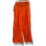 Eudon Choi Belted Wide Leg Pants Bright Orange Linen‎ Blend High Rise Women’s 2 Photo 2