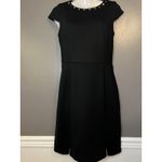 Michael Kors Michael Dress Womens XS Black Stud Neck Cap Sleeve Zip Back Sheath Photo 2