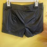Black Faux Leather Women Shorts Photo 1