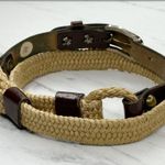 Vintage Womens Brown Leather Rope Stretch Belt Medium (M) ✨ Photo 3