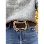 Anthropologie Statement Buckle Belt in Brown Size Small NWOT Photo 2