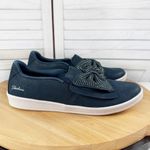 Skechers Madison Ave Curtsied Rhinestone Bow Slip On Sneaker Blue 7 Photo 2