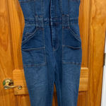 We The Free Free People Denim Jumpsuit Size 2 Blue Sleeveless Utility Coverall Photo 0
