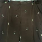 Coral Bay Size 18 Golf Brown Bermuda Shorts Embroidered Golf Club Print Pockets Photo 1