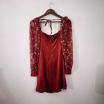 We Wore What x Danielle Bernstein Puff Sleeve Roses & Daisies Mini Dress Red Photo 5