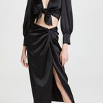 WAYF New black satin tie front top Photo 3
