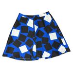 Lane Bryant Blue Black White Squares Geometric A-Line Pleated Full Skirt size 20 Photo 1