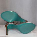 Betsey Johnson  Rhinestone Champagne Satin Ankle Strap Stiletto Heel 10 nwot Photo 7