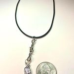 Handmade Y2K Gothic Punk PU leather Necklace , Wire with hanging man zombie pendants Photo 2