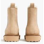 J.Crew Size 9.5 Sherpa-Lined Lug Sole Chelsea Boots in Natural Photo 3