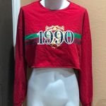 Divided H&M Women's Red Crop Top Sweatshirt 1990 Graphic Size L Photo 1