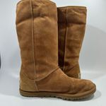 UGG  Lo Pro Brown Suede Button Foldover Boots with Logo Cuff 8 Photo 8