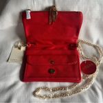 Isabelle Vegan Red Leather Gold Chain Handbag Bag Shoulder Crossbody NWT Photo 6