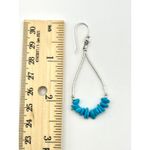 Liquid Silver & Sleeping Beauty Turquoise Chip Sterling Silver Dangle Earrings Blue Photo 6