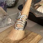 Sterling Silver Swirl Artsy Adjustable Ring Sizes 8,9,10 Silver Photo 0