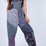 Sacred Threads  NWTs Wisteria Blue Floral Overalls size L/XL Photo 0