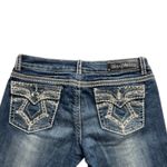 Miss Chic Cropped Blue Jean Women's Size 13 Embroidered Studs Medium Wash Denim Photo 3